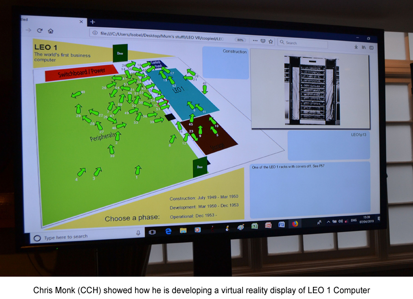 Chris Monk's virtual reality display of LEO, shown on a screen